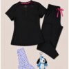 Pack Med Couture Amp Zip Top Black — Camisa + Pantalón + Medias + Llavero