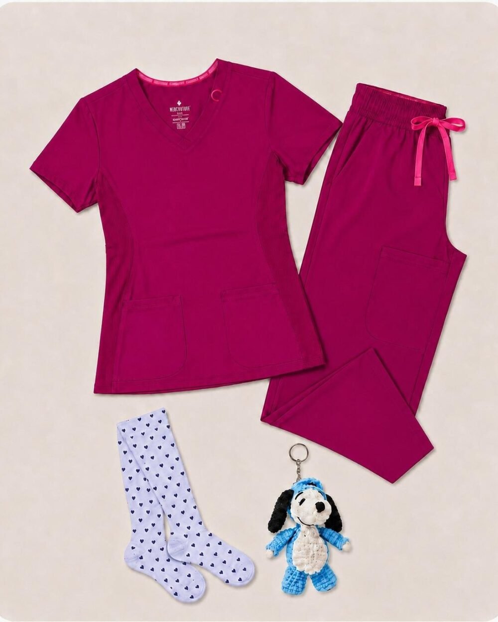 Pack Med Couture Amp Hot pink — Camisa + Pantalón + Medias + Llavero