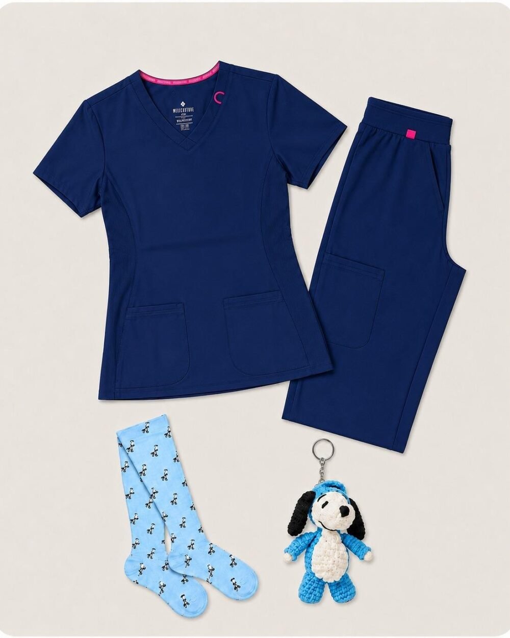 Pack Med Couture Amp Navy — Camisa + Pantalón + Medias + Llavero