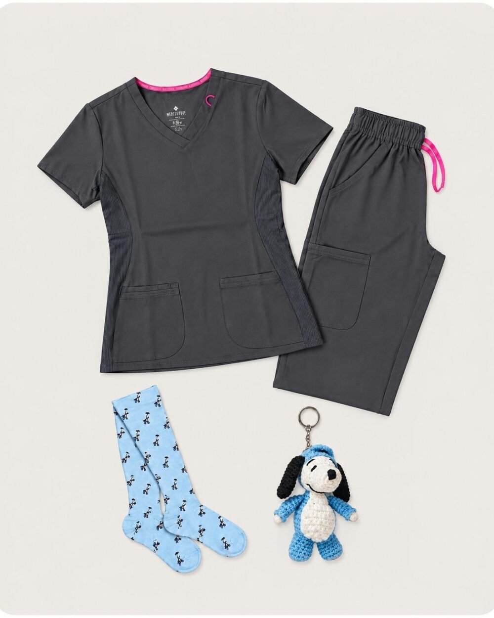 Pack Med Couture Amp Pewter — Camisa + Pantalón + Medias + Llavero