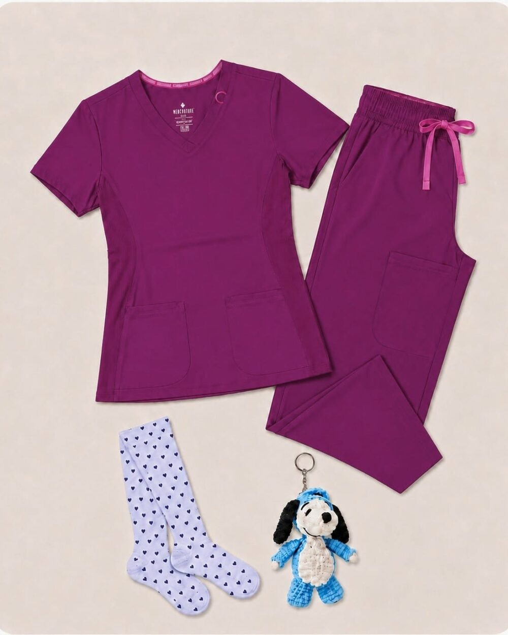 Pack Med Couture Amp Wine — Camisa + Pantalón + Medias + Llavero