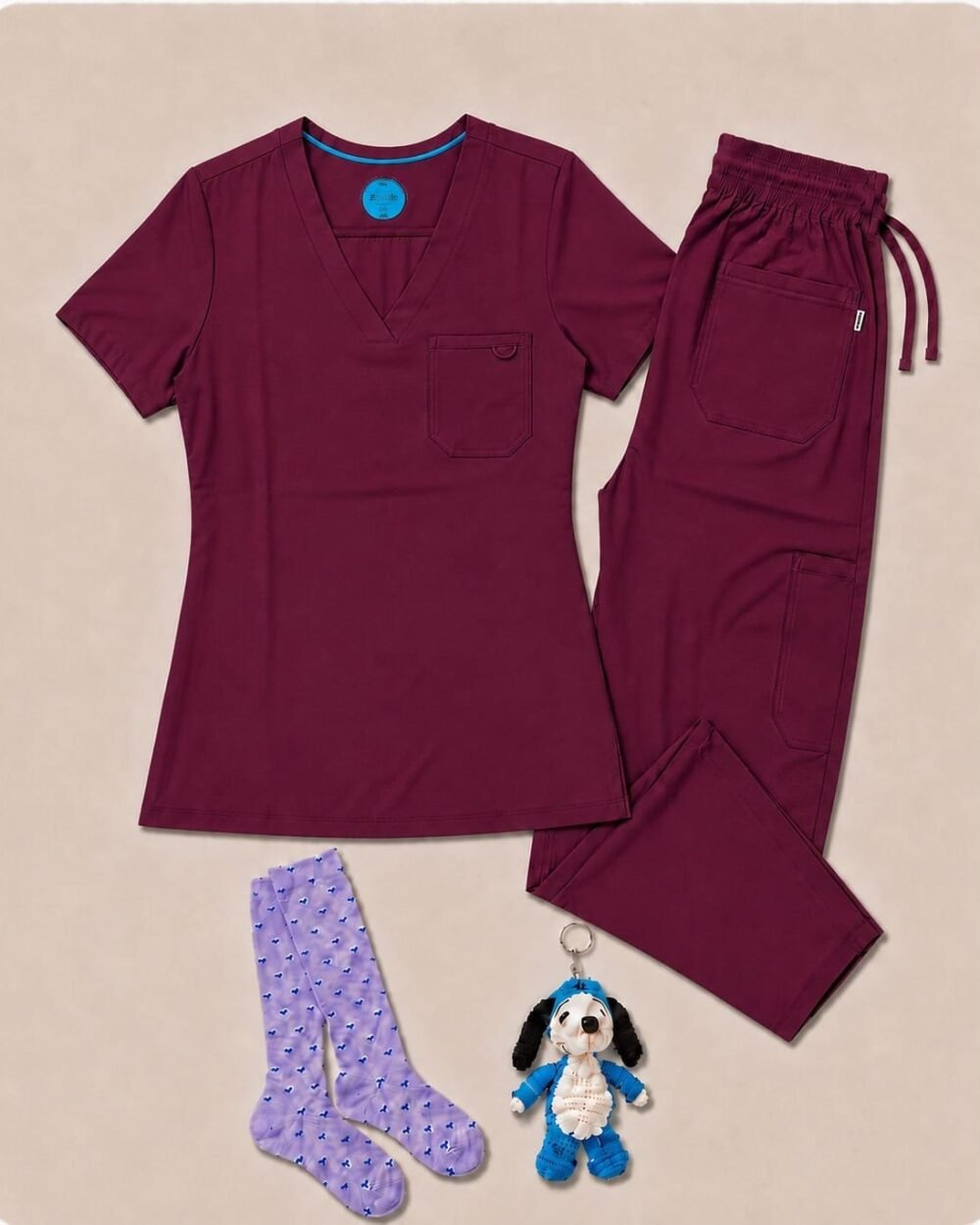 Pack Zavaté Studio Wine — Camisa + Pantalón + Medias + Llavero